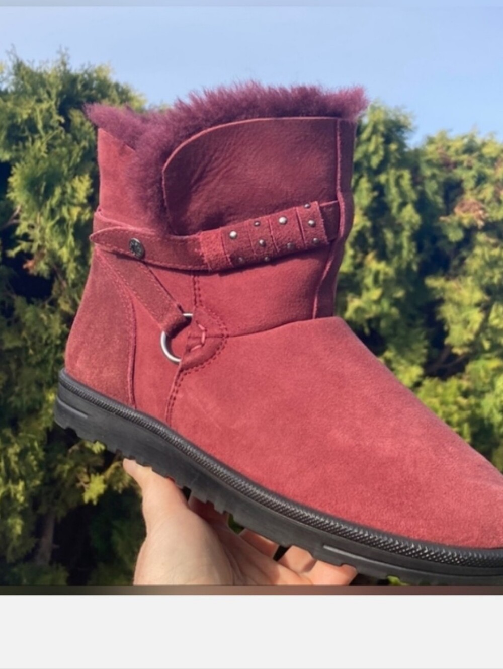 ABEO Regina Burgundy Sheepskin women's boots size 8